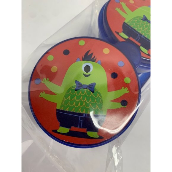 New Angel of Mine Blue 2 pack 1 spoon Monster Alien Hard plastic Snack Container - Picture 3 of 3